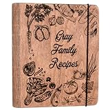 ENJOY THE WOOD Personalized Recipe Book Binder - Wooden Blank Family Cookbook Journal to Write in Your Own Recipes - Customized Recipe Binder, Recipe Books to Write in, Hardcover (Peppers, Medium (A5))
