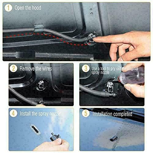 6 PCS Car Front Window Washer Jets Car Windshield Spray Nozzle Sprayer  Single Hole Water Sprayer Jet for Hyundai Kia 98630-YY000