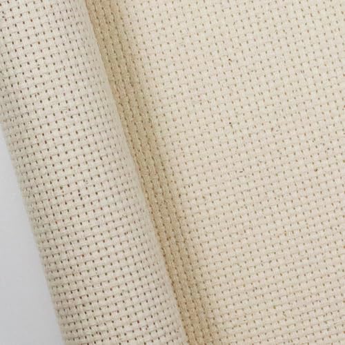 Image of KCS 59 inch x 1 Yard (93cmx149cm) 11ct Counted Cotton Aida Cloth Cross Stitch Fabric (Oatmeal)