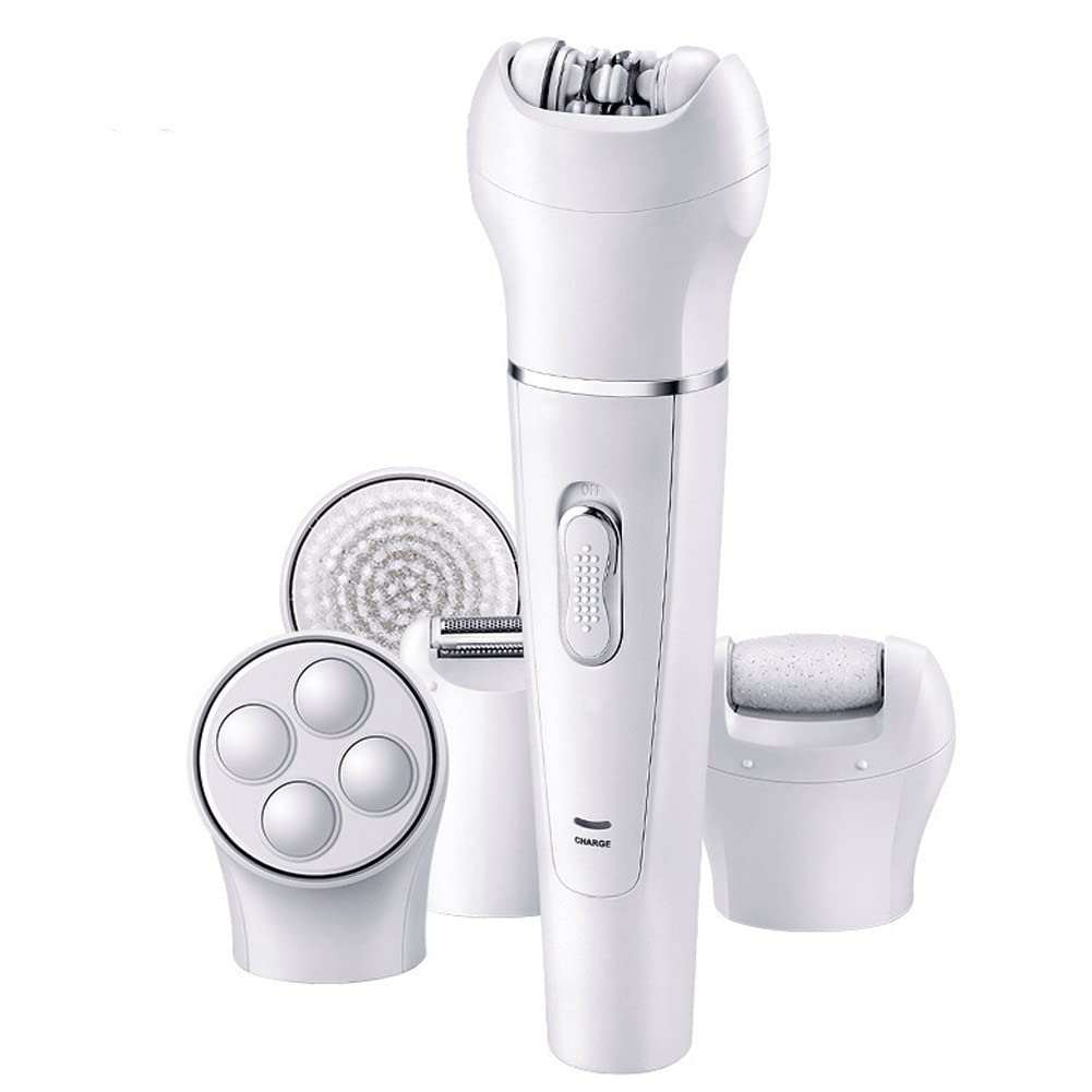 Epilator for Women 5-in-1 Hair Remover for Women Rechargeable Electric Epilator with Callus Remover Pumice Stone Rollers and