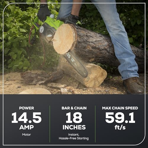 Greenworks 14.5 Amp 18 Inch Corded Electric Chainsaw thumb #2