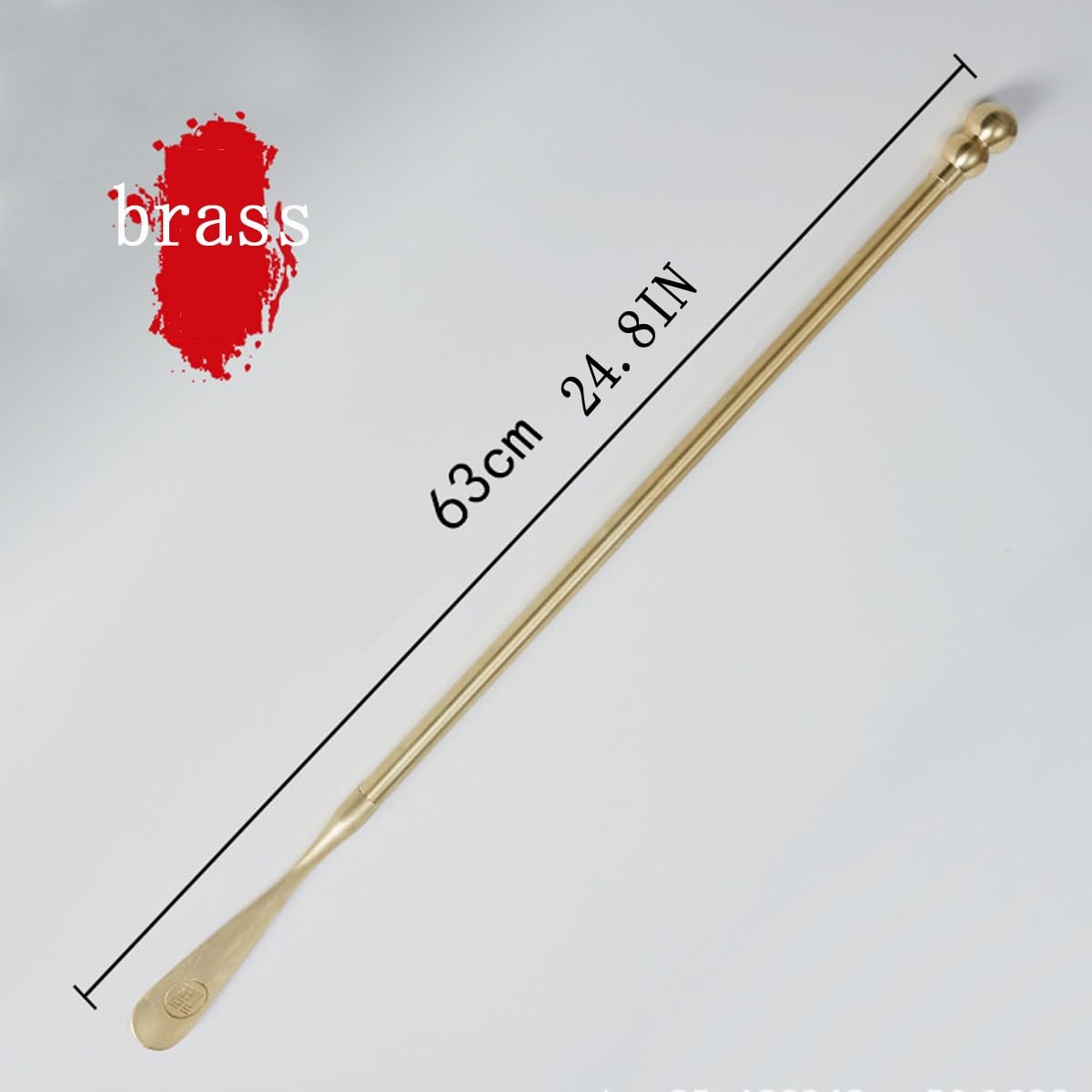 Calzador de Cobre con Mango Largo – Sin agacharse, Auspicioso y Propicio, Elegante y Estiloso, Borde Liso para Personas Mayores, Mujeres Embarazadas, Hombres(24.8in)