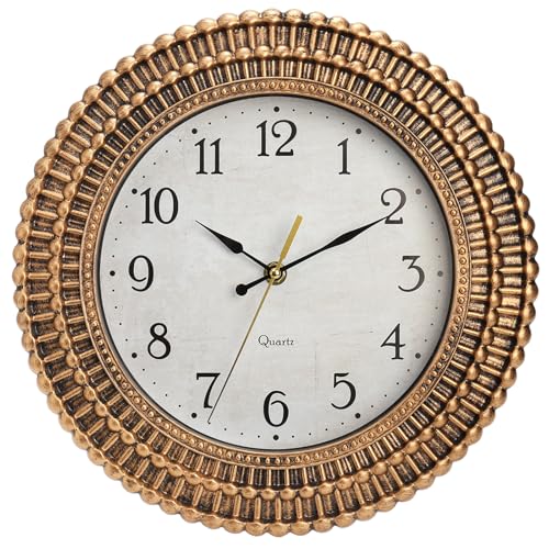 Bekith Wall Clock 12 Inch Silent Non-Ticking Retro Wall Clocks Battery Operated, Round Vintage...