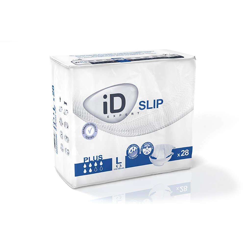 iD Expert Slip (PE) All-in-One Incontinence Briefs - Plus - Large (1 Pack of 28)