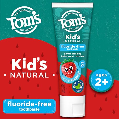 Tom's of Maine Natürliche Kinder-Zahnpasta, fluoridfrei, Silly Strawberry, 145 ml – Bild 3