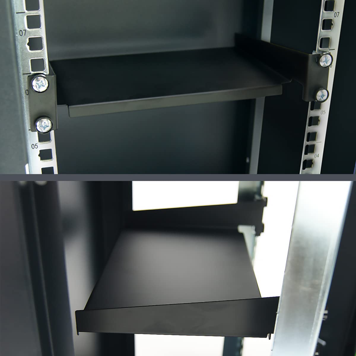 WAYTEX Etagère Rack 10 Pouces Plateau Tablette Baie de Brassage Métal Noir