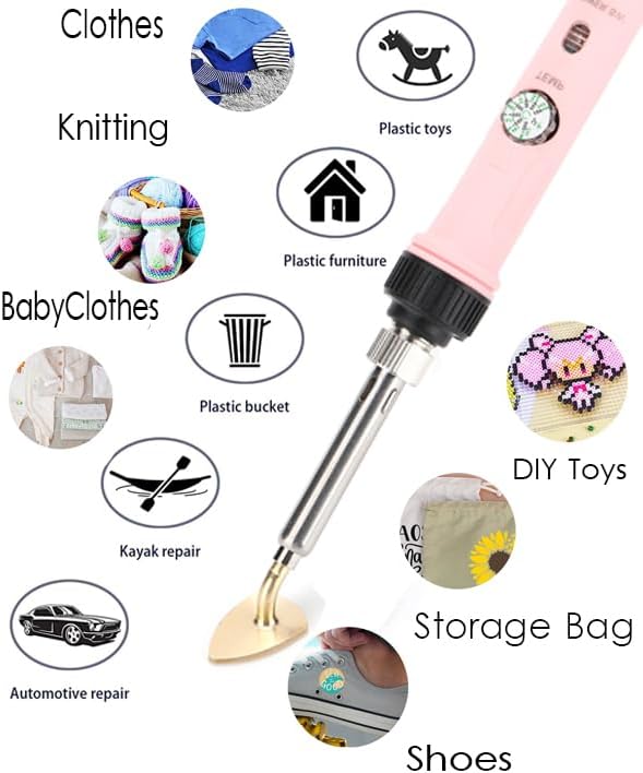 Miniatura 2 de Arokimi Mini plancha pequeña de 80 W para manualidades, parches, zapatos, sombreros, temperatura ajustable, fácil de usar, con puntas de hierro