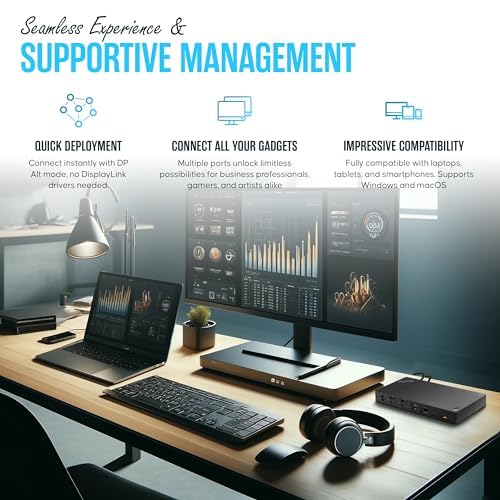 Image of 40AY0090US Lenovo Thinkpad Docking Station Dual Monitor - Supports 4K Display, Universal Dock USB Type- C Gen 2 with 4K HDMI + 4K DisplayPort + USB C Cable + 90W Adap TER (Renewed)