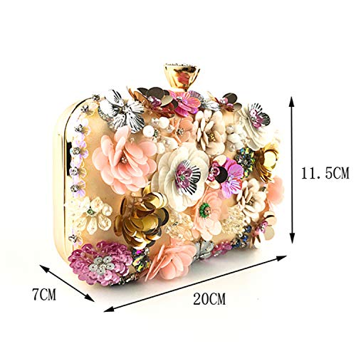 Lanpet Women Clutches Flower Evening Handbag Chain Strap Shoulder Bag3