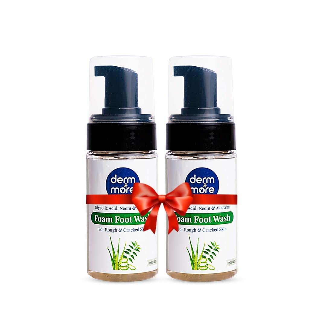 derm & moreFoam Foot Wash For Rough, Dry and Cracked Feet With Benefits Of Aloe Vera and Neem (100 ml)