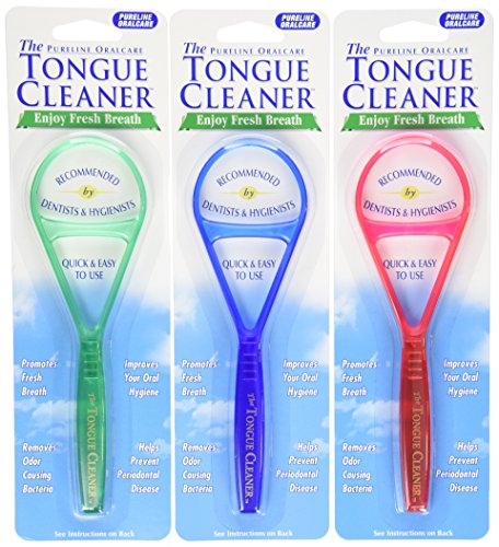 The Tongue Cleaner 3 Pureline Scraper Oralcare Colors Vary, Set of 3