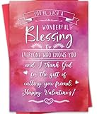 Hongshan Valentines Day Card for Best Friend,Romantic Valentines Day Gifts for Women Men,Friendship Cards for Bestie