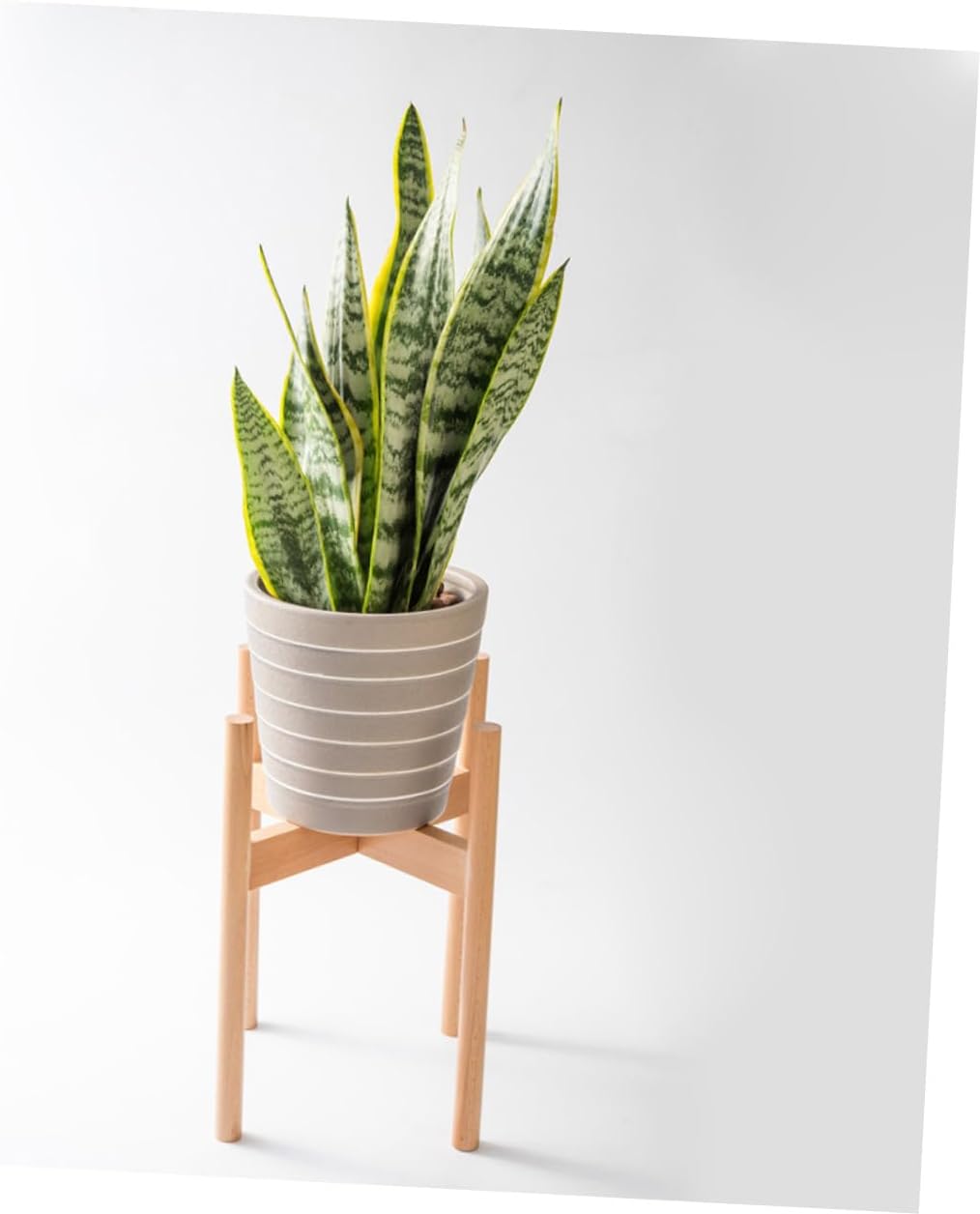 Solid Wood Flower Pot Rack for Indoor Balcony Modern Simple Wooden Plant Stand with Natural Wood Small Storage Shelf for Living and Home Decoration