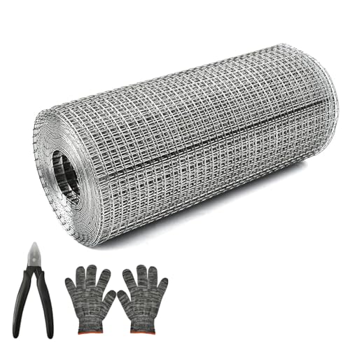Taicols Maschendraht Drahtgitter Feinmaschig Verzinkt, 30cm x 6m Garten Zaun Huhn Draht Coop Metall geschweißt Drahtgeflecht Rolle für Geflügel, Netting Käfig, DIY-Projekte, Garten Schutz (30cm)