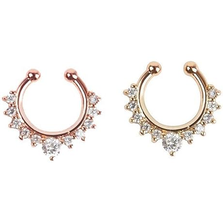 2 Piece Gypsy Clip on Jewelry Creative Fake Nose Ring