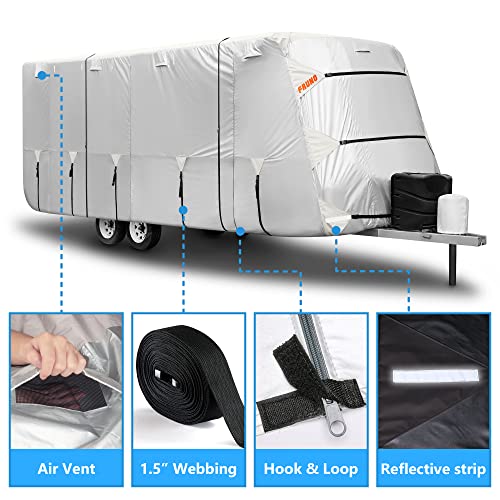 Fruno TC-02-2427 Oxford Cloth Travel Trailer Rv Cover 24'-27' Waterproof Rip-Resistant Anti-Uv Camper Cover thumb #3
