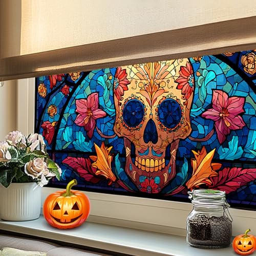 Vinilo Decorativo para Ventana Calavera de Cristal miniatura 6