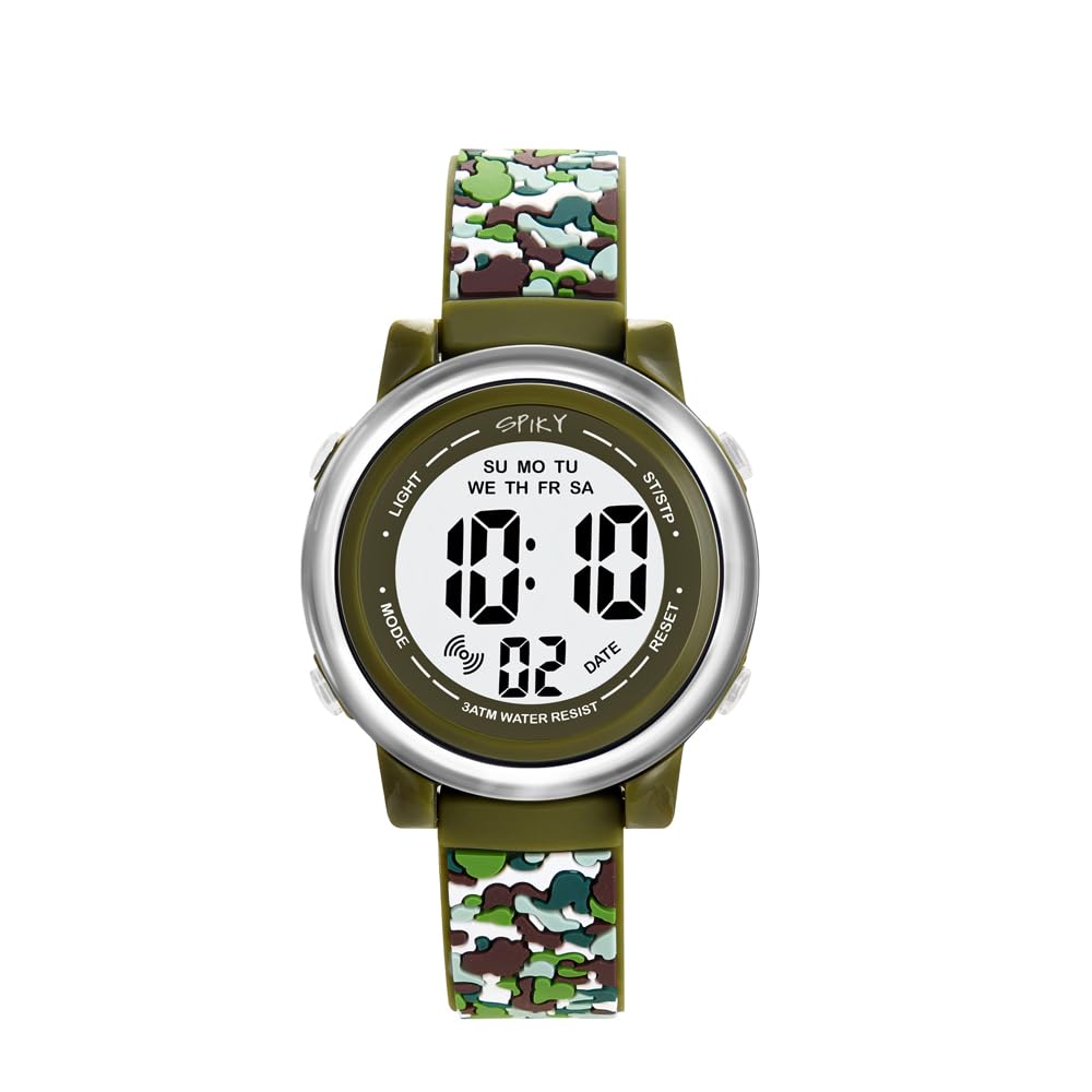 SPIKY Digital Sports Watch for Kids (Green) | Multifunctional with 7 LED Luminous Lights Display | Water Resistant & Printed Strap | Best Birthday Gift Wrist Watches for Boys & Girls | Age 2-14 Yrs (B0DCK6SWCZ) Amazon Price History, Amazon Price Tracker