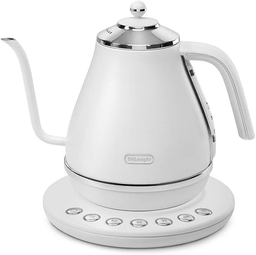 De'Longhi KBOE1230J-W - Tetera eléctrica con función de ajuste de temperatura, 1,0 L, color blanco