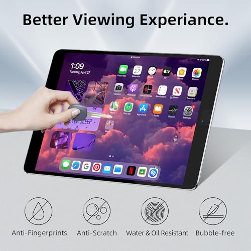 Image of [2 Pack] Anti Blue Light Screen Protector for iPad 10th generation (10.9 inch, 2022 Model), iPad 10th Gen Screen Filter, High Sensitive /Anti Glare /Bubble Free, with Easy Installation Kit