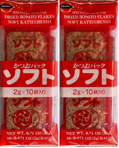 J-BASKET Katsuo Bushi Soft Dried Bonito Flakes 10ct (Pack of 2)