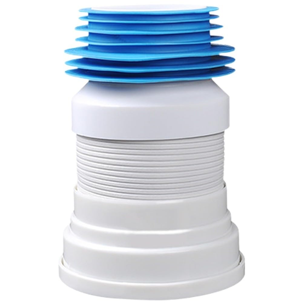 Kit de desagüe de inodoro flexible con tubo ajustable para descarga de inodoro, junta de goma a prueba de fugas, compatible con inodoros estándar y tubos de suelo Exteon de 350 mm