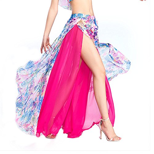 ROYAL SMEELA Chiffon Belly Dance Skirt with Two Side Slits