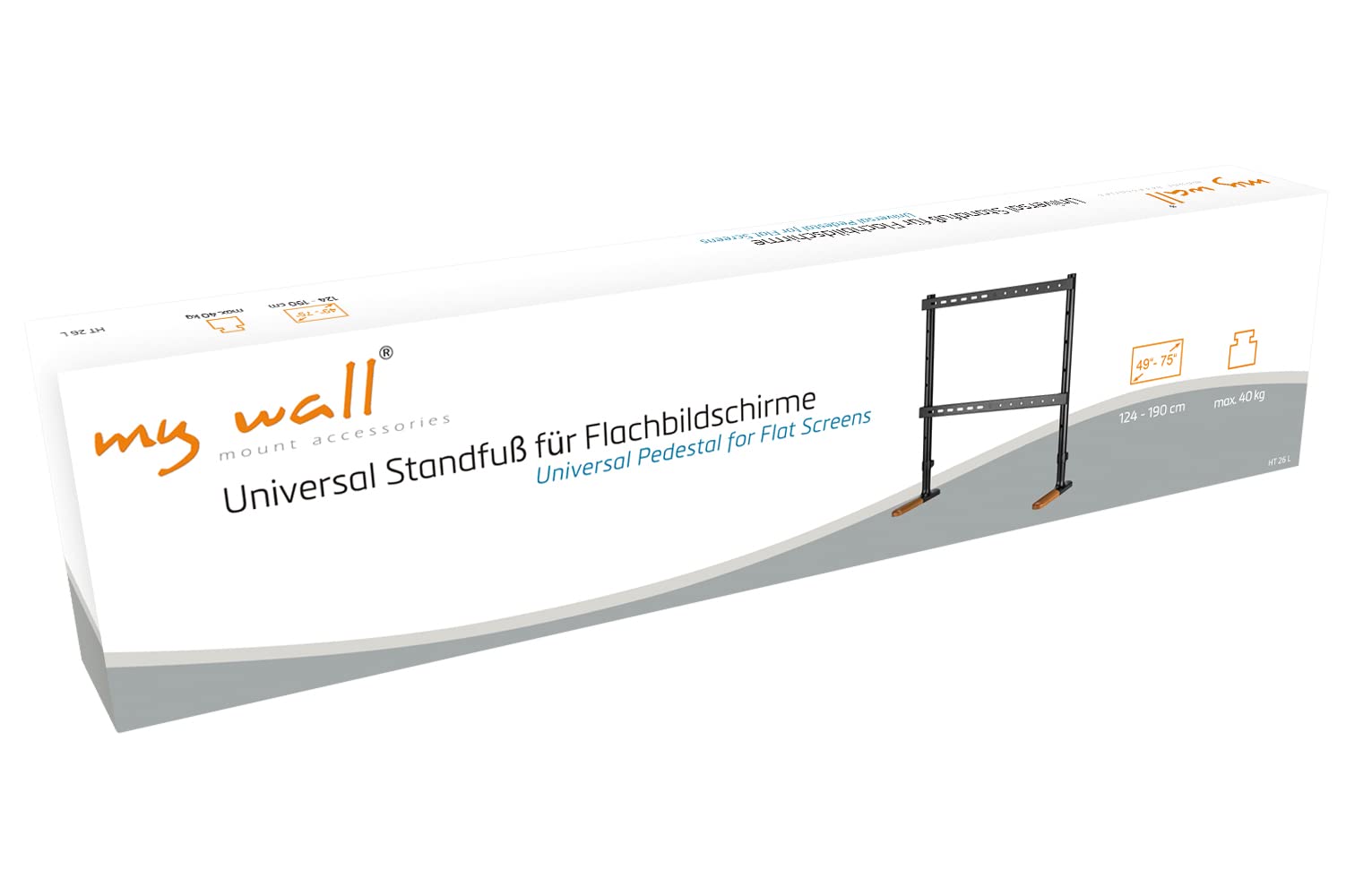 mywall Supporto TV HT26L, supporto TV per schermi 49-75 pollici, supporto per TV con effetto legno e cuscinetti antiscivolo, supporto universale per TV con carico fino a 40 kg