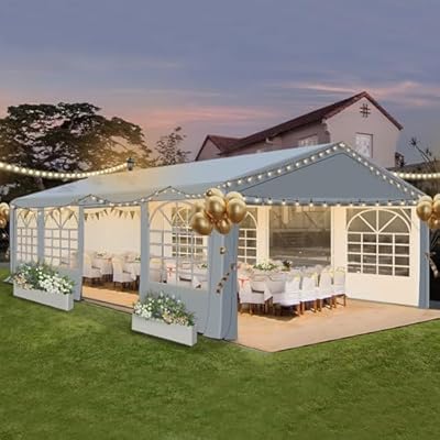 20x30 ft Party Tent Heavy Duty Canopy Tent with Removable Sidewall & 4 Sand Bags, Outdoor Wedding Event Tents for Party (20' x 30')