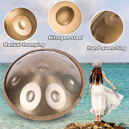 Tambor Handpan de 9 Notas 22 Pulgadas Color Dorado miniatura 4