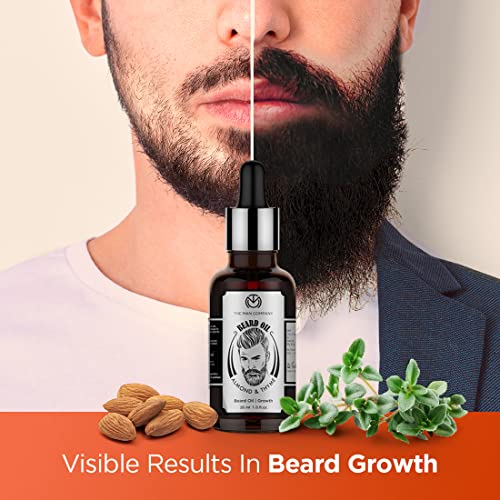 The Man Company Beard Oil for Growing Beard Faster with Almond & Thyme, 100% NATURAL, Best Beard Growth Oil for Men, Nourishes & Strengthens Uneven... - Image 4