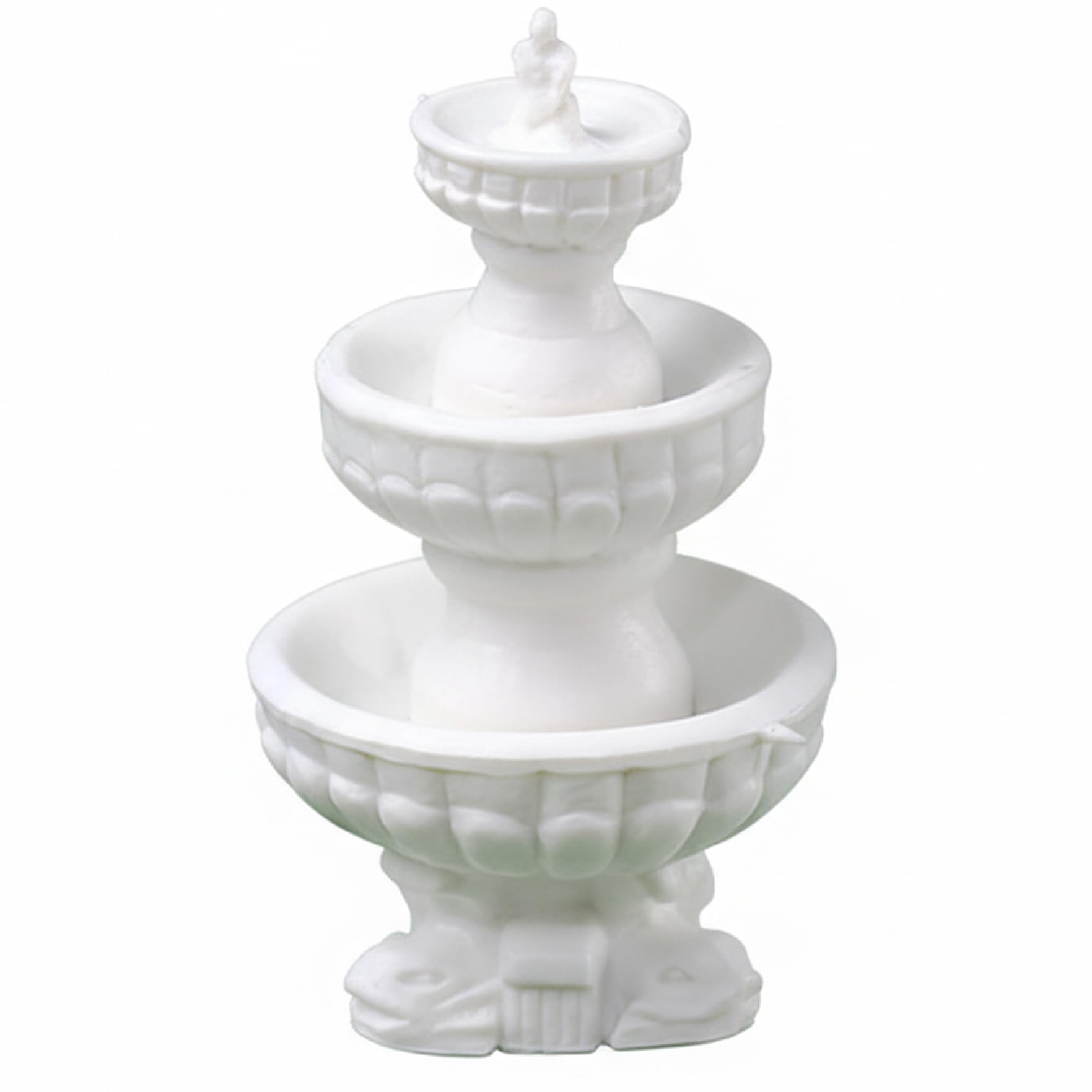 Bonalake Mini Water Fountain, Exquisite Mini Fountain - White ABS Dollhouse Miniatures for Garden, Plaza & Scenes Dollhouse Accessories Miniatures