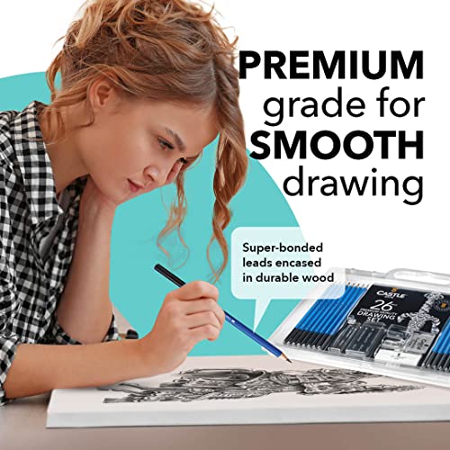 Castle Art Supplies FBA_TPS00002 26 Piece Premium Drawing And Sketching Set | For Artists thumb #3