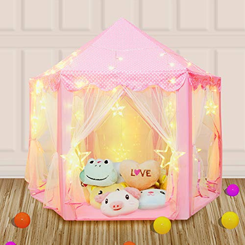 Sumbababy Princess Castle Tent for Girls Fairy Play Tents for Kids
