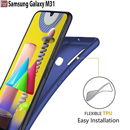 Image of Casotec Matte Finish Pudding Soft Silicon TPU Back Case Cover for Samsung Galaxy M31 - Blue