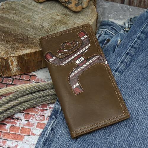 HOOEY Leather Men’s Western Rodeo Wallet (Hands Up - Nomad Print)2