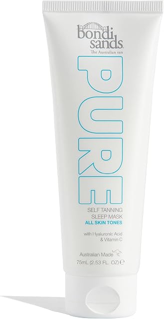 Bondi Sands PURE Self-Tanning Sleep Mask | Hydrating Formula Gives a Natural Glow Overnight, Enriched with Cocoa & Shea Butter, Hyaluronic Acid, & Vitamins C + E, Vegan + Cruelty Free | 75 mL/2.53 Oz