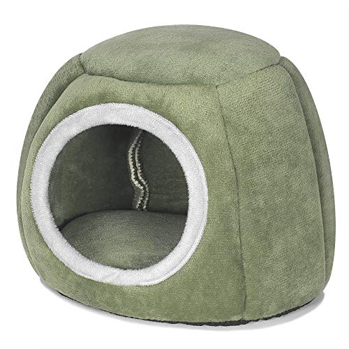 YOGURTCK Guinea Pig Bed, Hedgehog House, Hamster Warm Nest Hideout, Small Animals Cage Cave Supplies - Green