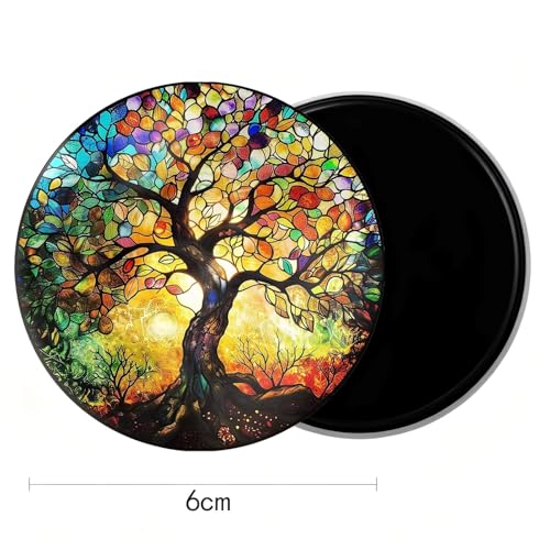 Imán de nevera vintage árbol de la vida vidrio miniatura 3