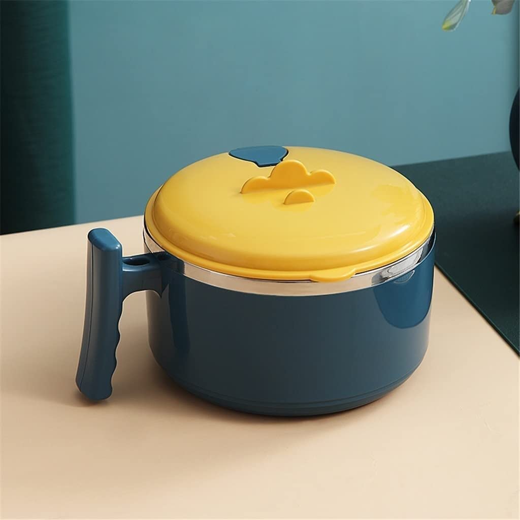 Bento Box Lunch Box, dwuwarstwowe pudełko na lunch z uchwytem Wewnętrzna miska ze stali nierdzewnej Miska Kuchnia Ramen Sałatka owocowa Przybory kuchenne (kolor: B, rozmiar: jak pokazuje zdjęcie) (Co