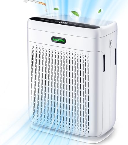 Air Purifiers for Home Large Room with Remote, Up to 2200 Sq Ft, H13 Hepa Double-Sided Air Filter Purifier with PM 2.5 Display Air Quality Sensor, Air Cleaner for Bedroom, Dust, Pets, Smoke, Pollon
