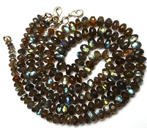 Perles rondelles de labradorite bleue facettées pour éviter les reflets ternes