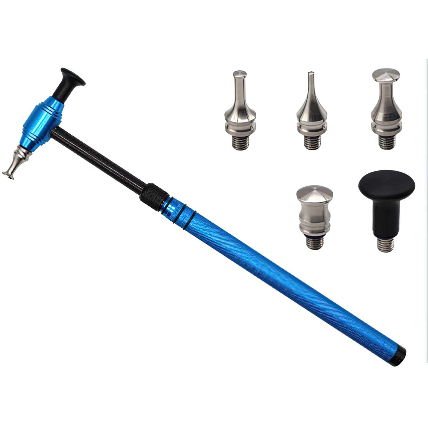 NIYATA Strumento per ammaccature, martello telescopico in lega di alluminio per riparazione ammaccature auto con 5 teste knock-down, kit di riparazione ammaccature auto, strumenti di riparazione