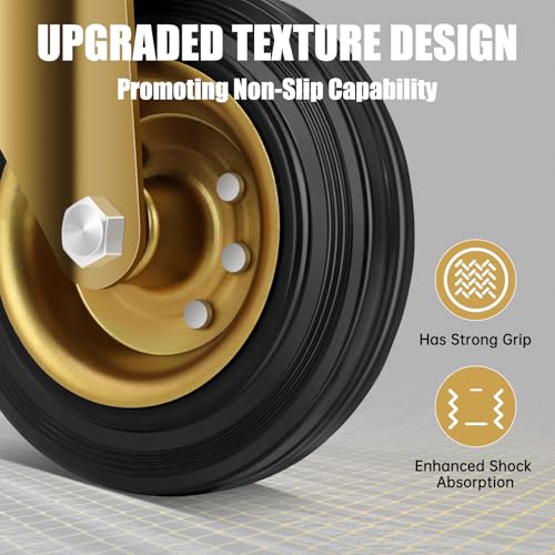 Image of WBD WEIBIDA 6 in Heavy Duty Outdoor Casters Set of 4, 2600 Lbs Industrial Rubber Wheels for Cart Furniture and Workbench, Castors Dual Locking Replacement (4 Brakes, Free Spanner)
