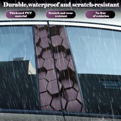 Image of JSCARLIFE Skull Car B-Pillar Sticker, HD Printed PVC Waterproof Car Decals, Car Stickers Vinyl Self-Adhesive Side Strip Decal Cool Stickers (Honeycomb Style 11)