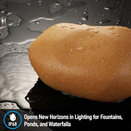 Image of LEONLITE 5CCT Low Voltage Pebble Shape Lights Outdoor 3Pcs Yellow