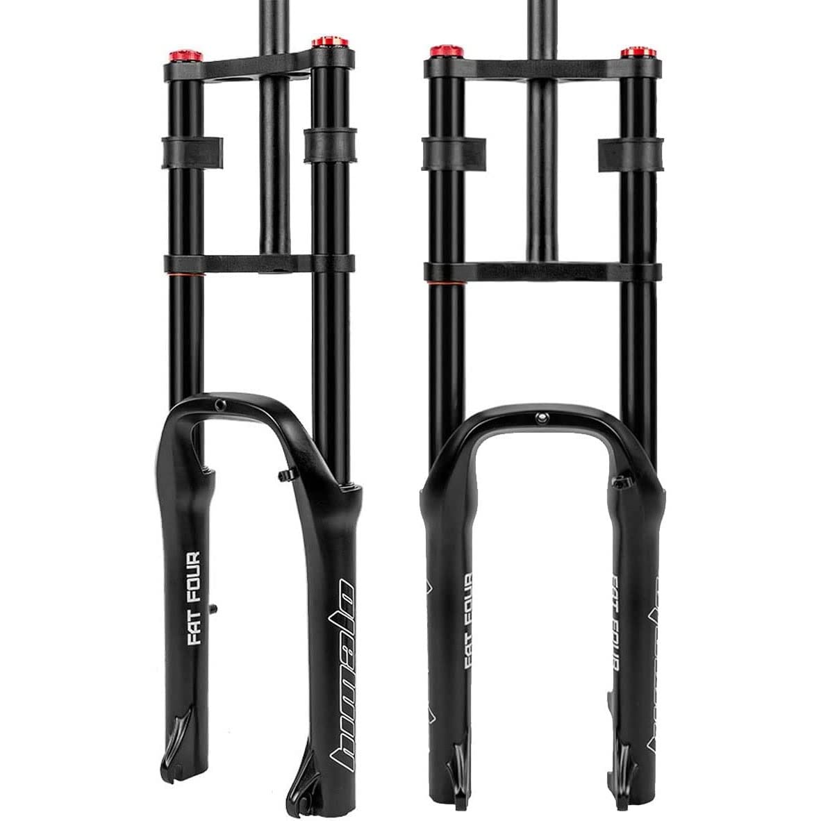WIQUYBML 20 Inch Bike Fat Fork 4.0" Tire Air Suspension Double Shoulder 1-1/8" Disc Brake QR 135mm Travel 110mm Adjustable Rebound For Snow Beach XC MTB Bicycle 2880g