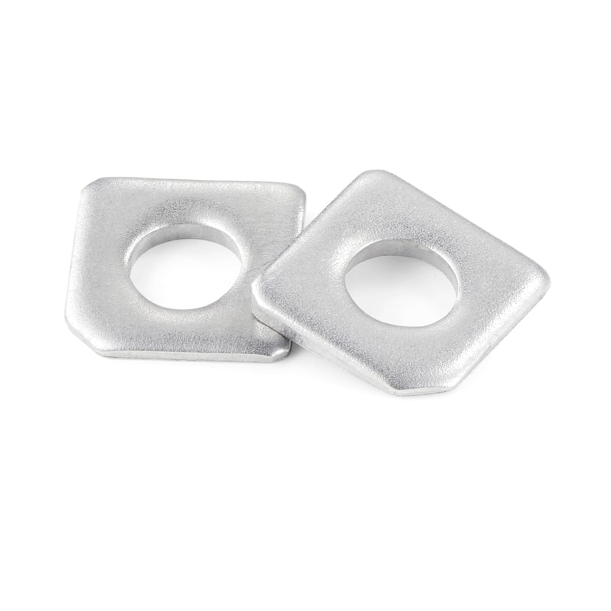 ZYAMY 4PCS 304 Stainless Steel M8 Square Chamfered Washers Heavy Duty Notched Metal Curtain Wall Washers Silver for Mechanical Equipment and Timber Structures Piping Electrical Industrial