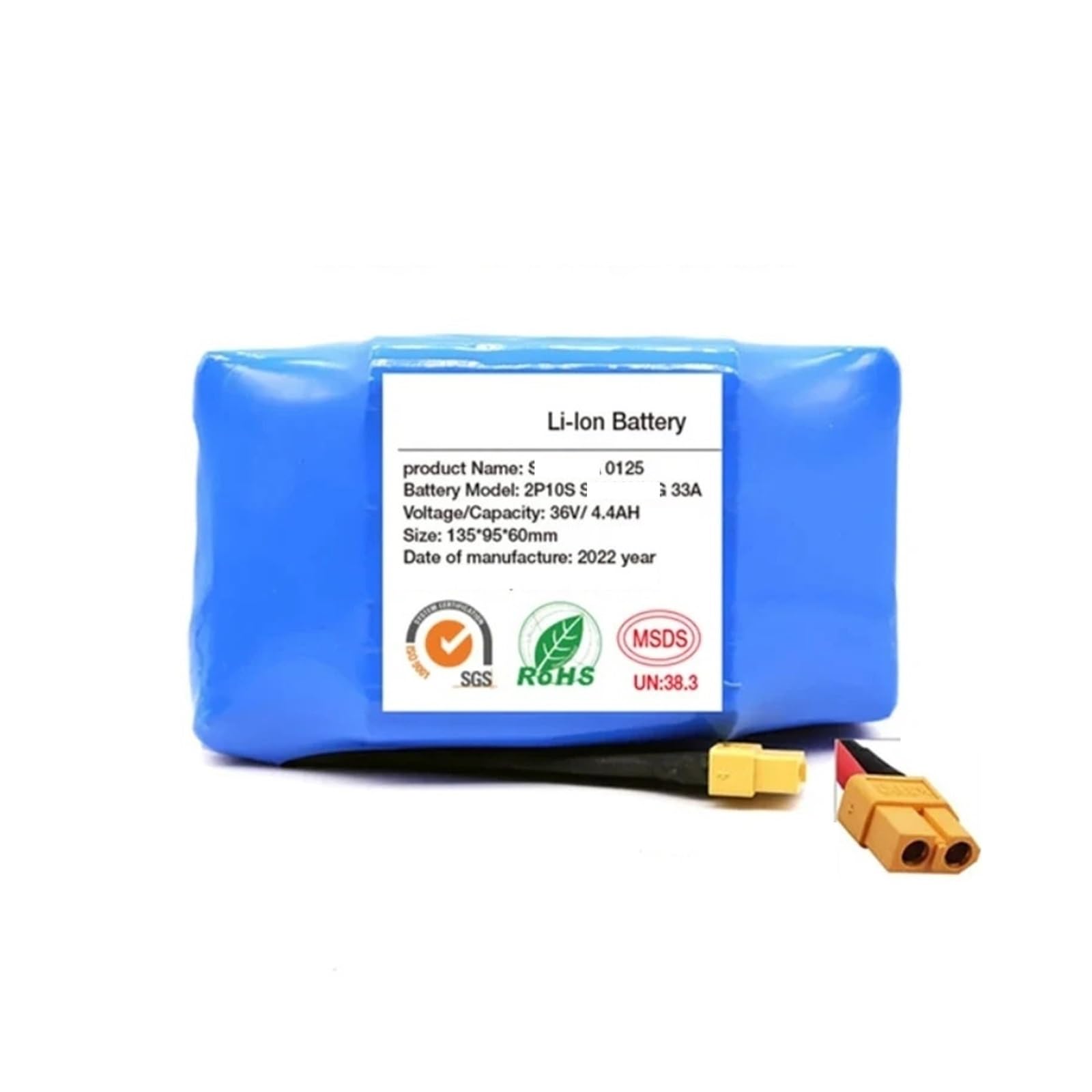 Large Capacity 36V 6000mah 10s2p Rechargeable Battery, Suitable For Electric Self Balancing Scooters, Hoverboards, And Unicycles(4400mAh)