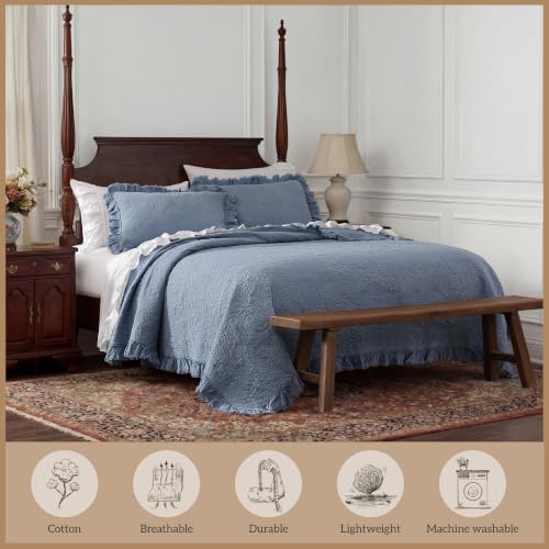 Image of Paseo Road Tasha Polizzi Sadie 3 Piece Full /Queen Bluebonnet Quilt Set